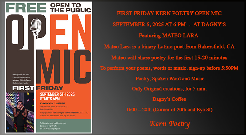 Kern poetry Open Mic September 5